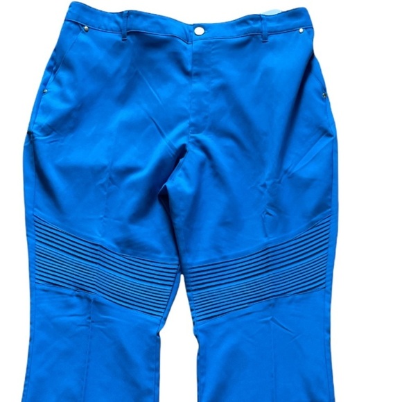 Rant Medical Scrubs Pants with Moto design. Turquoise. Size Small - Picture 2 of 11